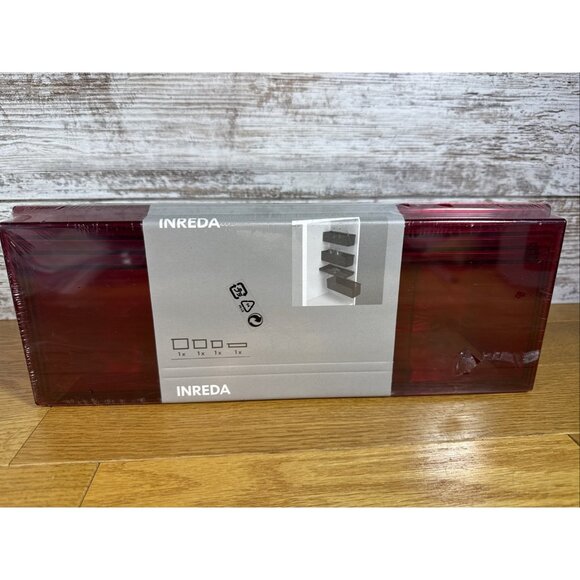 NEW Ikea INREDA Red Acrylic Floating Storage Bins 14" Long 301.339.56 - Picture 1 of 8